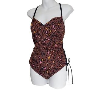Beach Betty  Slimming Side-Tie Lace-Up Swimsuit M